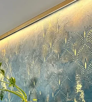 Ocean & Gold plaster finish sample